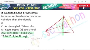 If in a triangle, the circumcentre,centre, centroid and orthocentre coincide, then the triangleis