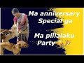 Ma anniversary special ga ma pillalaku party 🥳🎉|| feeding stray dogs ||