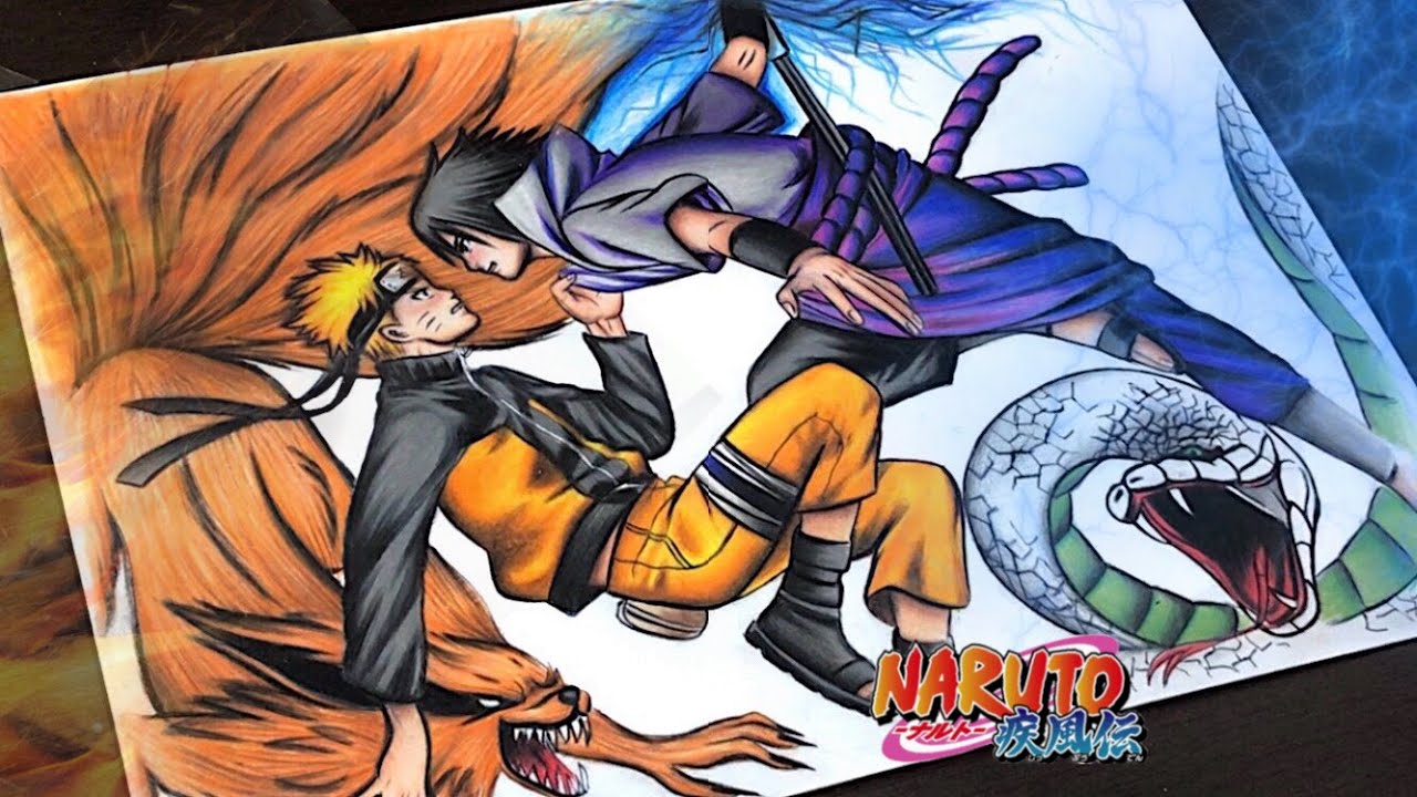 Como desenhar o Naruto Shippuden: Naruto vs Sasuke 