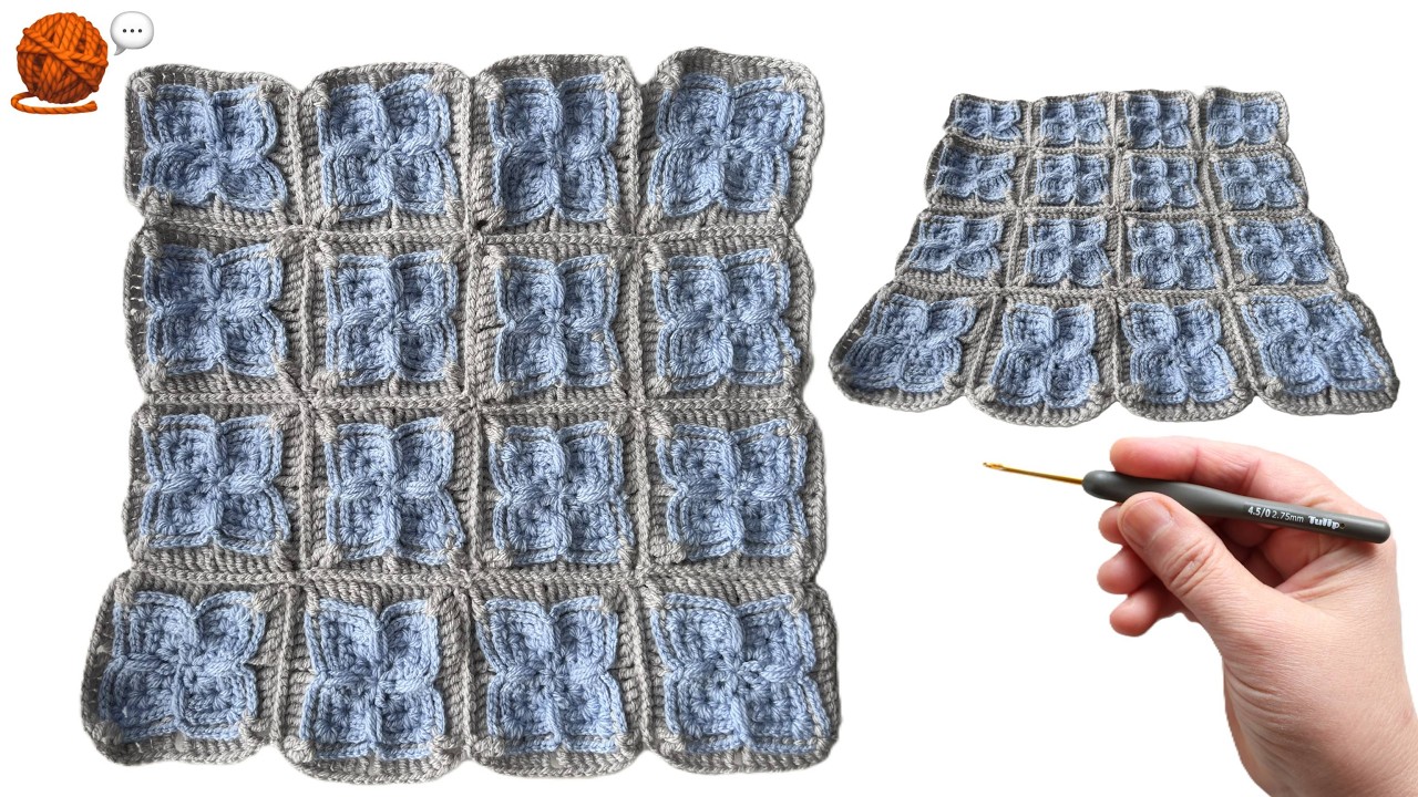 Her türlü kullanım için örnek örgü örtüsü 🧶🪡🔷🦋 Blanket for all kinds of uses #Örgü&Sohbet