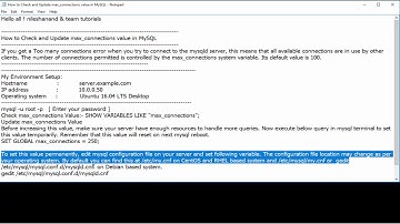 How to Check and Update max_connections value in MySQL