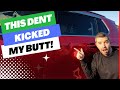 This dent kicked my butt  paintless dent removal  pdr training