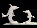 How to make jumping dolphin sculpture  diy white cement craft