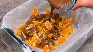 Die Mandarinen mit Schokolade füllen und alles in den Gefrierschrank stellen!