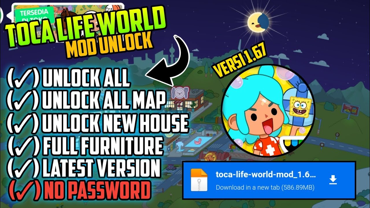 Toca life World Mod Apk Version 1.54 !!Update [VIP Mod] [Unlock🔓all  feachers] Unlock all Characters 