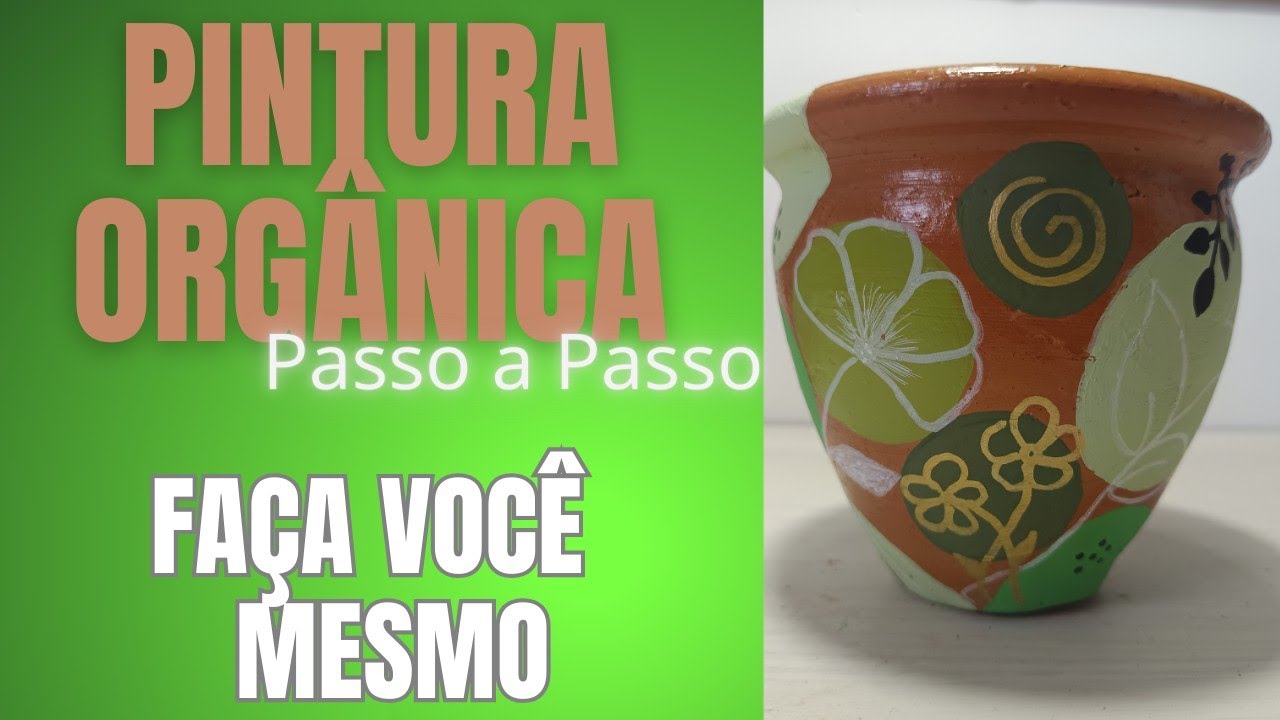 Pintura Orgânica vaso de plantas 