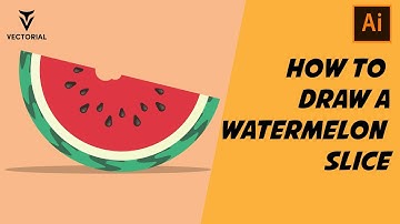 How to draw a Watermelon Slice in Adobe Illustrator - Easy tutorial