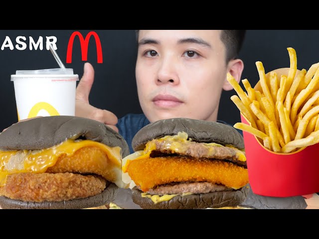 MUKBANG ASMR 吃播 | 麥當勞牽絲雙牛堡加雞塊 | 吃貨小菜ASMR