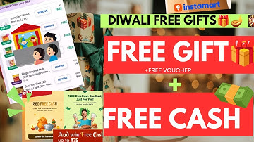How to get diwali free gift 🎁+ free cash on Swiggy instamart| free voucher|steal deals ₹9