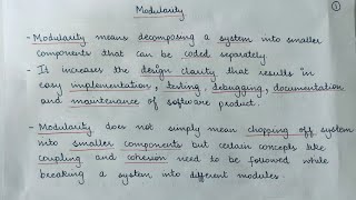Modularity in System Analysis and Design Profile