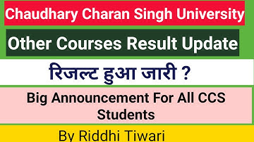 CCSU New Update Today| CCSU Result 2021 |CCSUniversity Result Update|Semester Course Result Declared