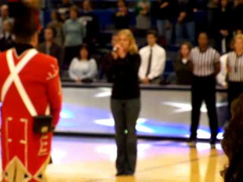 Traci Mnich sings Star Spangled Banner at UCONN game.mov