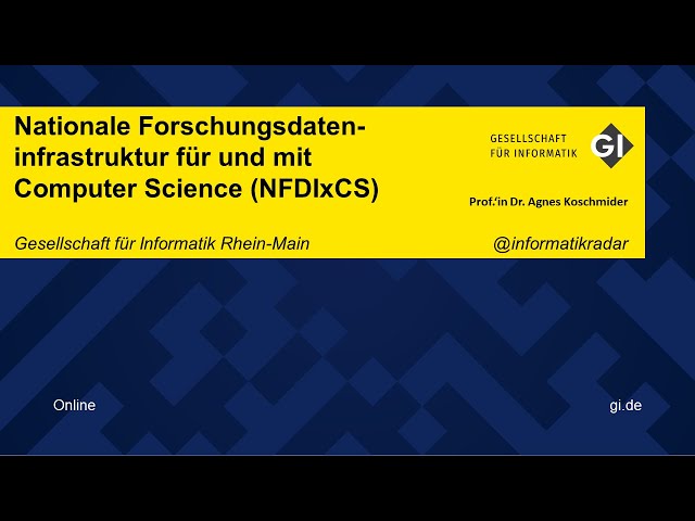 Nationale Forschungsdateninfrastruktur für und mit Computer Science (NFDIxCS) class=