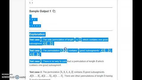 Subarray permutations | code chef