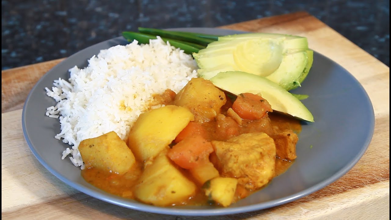 Caribbean Coconut Curry Chicken With Rice &Veg Avocado | Chef Ricardo Cooking #Caribbeancurrychicken