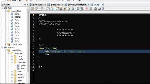 PHP tutorial 10 - While loops