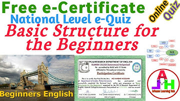 National level E-Quiz on Basic Structures for the Beginners | Online Quiz Certificate