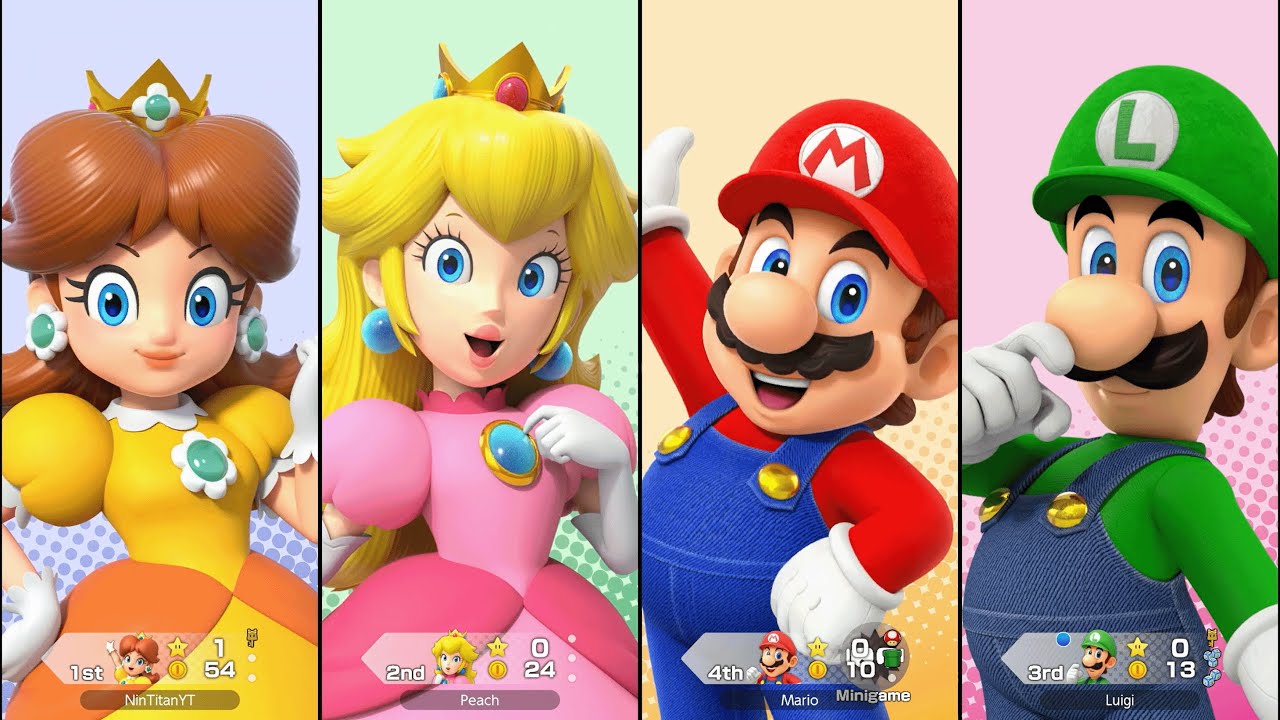 Super Mario Party Jamboree - Daisy vs Mario vs Luigi vs Peach - Western Land