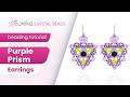 How to Brick Stitch on a Triangle Frame 💜 Purple Prism Earrings Beading Tutorial #lefthanded