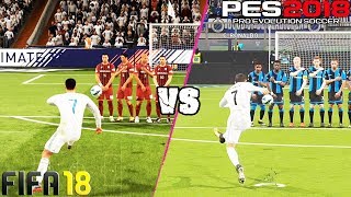 FIFA 18 vs. PES 18: Free Kicks