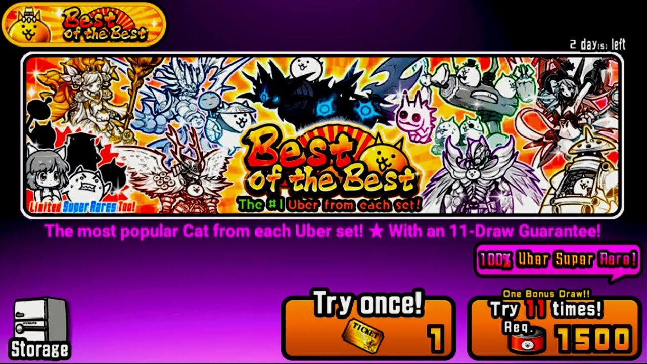 The Battle Cats Best Of The Best Uber Guaranteed Spin Youtube