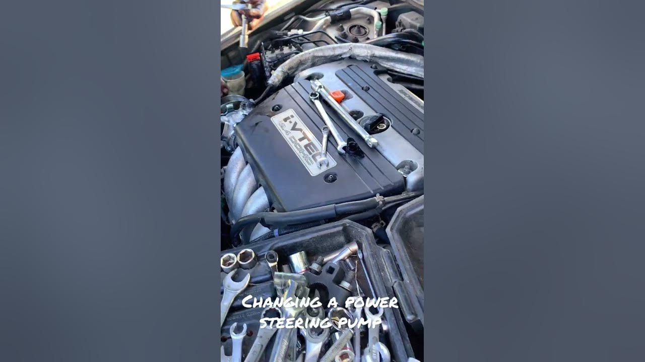 Honda 2.4 power steering pump replacement #fix #diy #honda #accord #