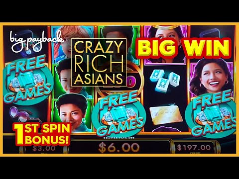 1st SPIN BONUS & RETRIGGER! Crazy Rich Asians Slot - BIG WIN SESSION!