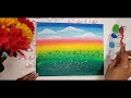 Spring Flower Garden PART 2 , Learn how to make clouds, how to paint flower garden