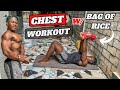 How to build a huge chest with just a bag of rice - Home workout