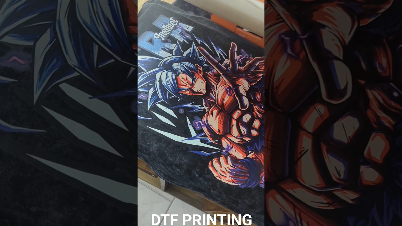 ANIME PRINT DTF PRINTING ACID WASH GOKU TEESHIRT 