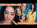 Kashee&#39;s Foundation Review | Party Makeup with Saree | Missrose foundation base | Affordable glitter