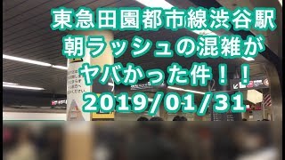 東急田園都市線渋谷駅 朝ラッシュの混雑がヤバかった件！！ 2019/01/31