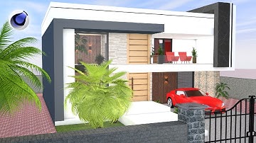 Build Modern House Cinema 4D R20 Tutorial Part 1 C4D Project