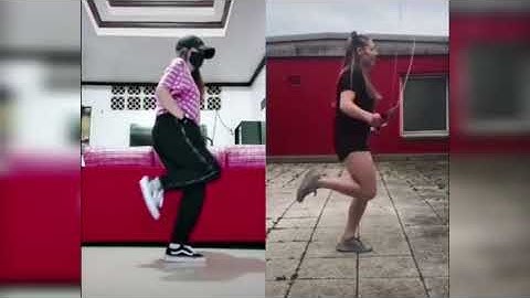 Running Man Shuffle with a Jump Rope