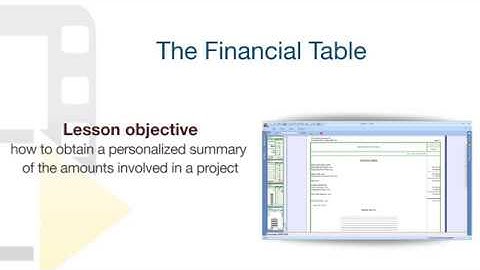PriMus Tutorial - The Financial Table - ACCA software