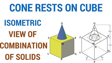 HOW TO DRAW THE ISOMETRIC CONE PLACED ON CUBE
