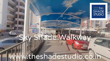Sky Fabric Tensile Walkway Shade by The Shade Studio India 🇮🇳