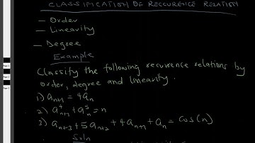 Classification of Recurrence Relation - Lesson 7