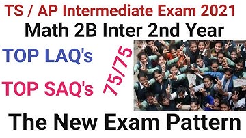 TS/AP Intermediate Exam 2021|Inter 2nd year Math 2B|Top SAQ 4 Marks|TOP LAQ according to new paper