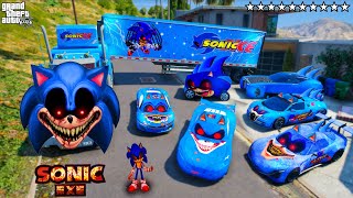 GTA 5 - Stealing HORROR SONIC.EXE CARS with Franklin! (Real Life Cars #138)