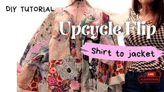 How To Make A Reversable Patchwork Vintage Art Jacket from An Upcycled Shirt @tmyershandmade978