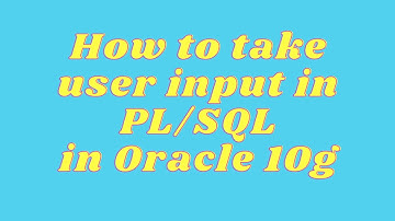 How to take user input in PL/SQL in Oracle 10g
