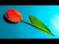 How to make a paper 3D origami flower tulip tutorial (instruction)