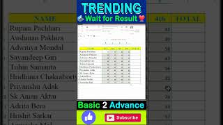 RESULT SHEET CREAT IN EXCEL #exceltips #shorts #excel #exceltutorial ONLINE INCOME 2025