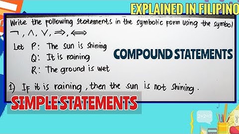 SIMPLE STATEMENTS AND COMPOUND STATEMENTS