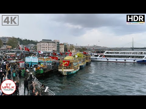 Eminonu & Sirkeci Walking Tour, Istanbul | 4K HDR