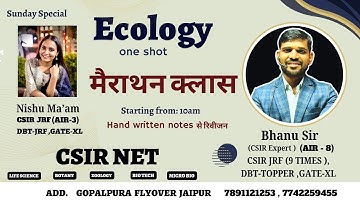 Ecology Marathon class II feb 2025 II Quick Revision II CSIR NET LIESCIENCE II  Hand Written Notes