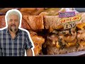 Guy fieri tries a pierogistuffed grilled cheese  diners driveins and dives  food network