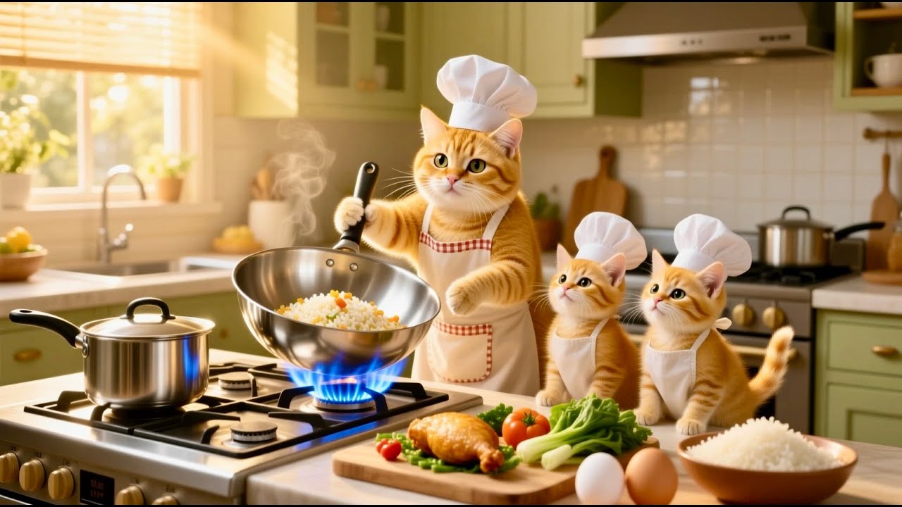 Chicken Fried Rice with Love | Cat and Kittens’ Heartwarming Tale | Aalvi tv