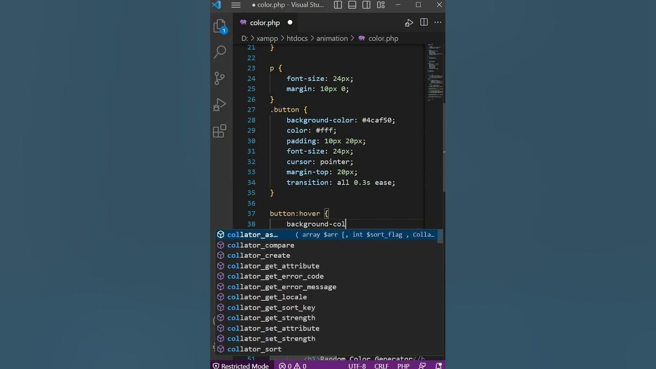 Random color generator using HTML CSS and JavaScript || Random color ...